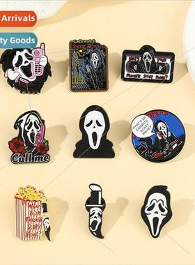 New Skull Series Metal Badge Scream Halloween Thriller Skull