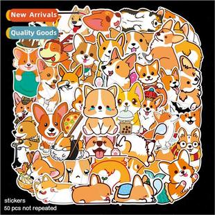 corgi puppy bike cute hel desk soft cabinet stickers
