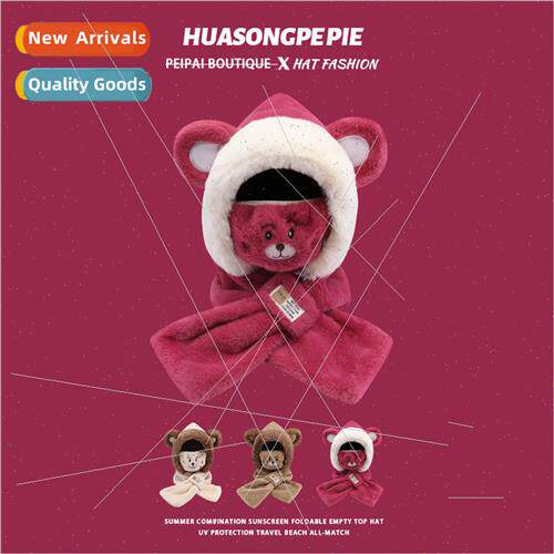 Rose purple cute strawberry bear ears set of head hat female