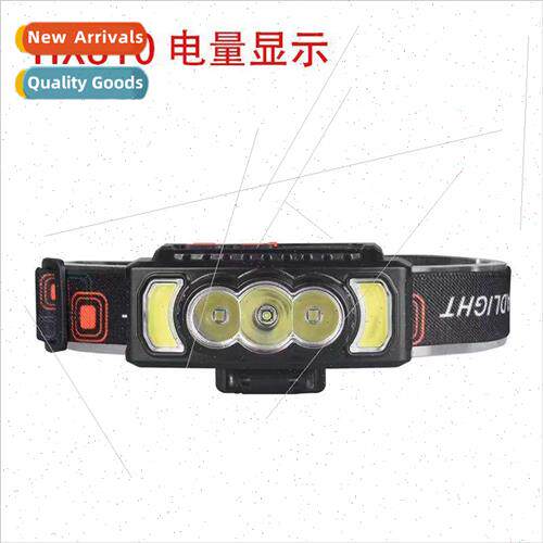 New LED headlamp induction strong light cob red light USB re