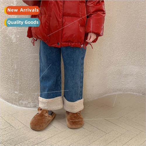 Childrens pants 2023 winter  girls Korean  of the wool splic