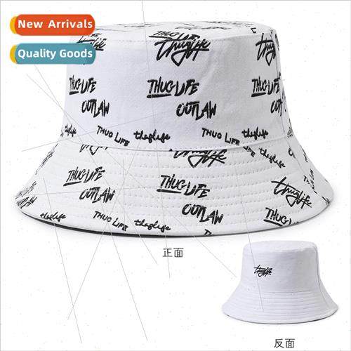 Hat female Korea ins printing letters embroidery fisherman h