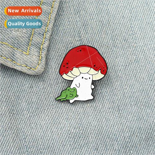 Cartoon cute monotone design mini red mushroom creative frog