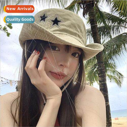 Vintage rhinestone stars western cowboy hat female spring an