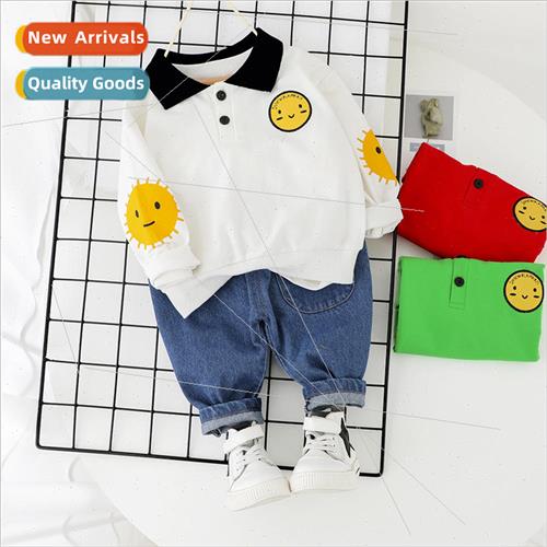 Small childrens spring childrens suit boys long-sleeved smil