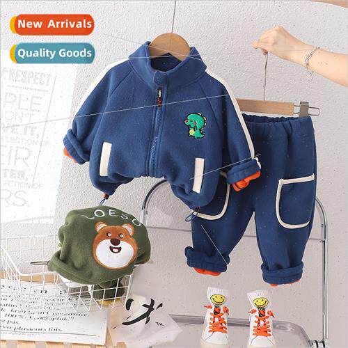 2023 winter new boys suit padded zipper shirt cartoon little