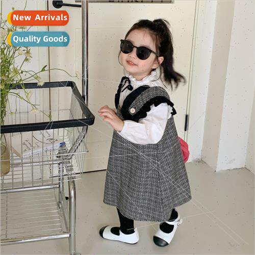 Korean childrens wear 2023 fall and winter new girls sweet p