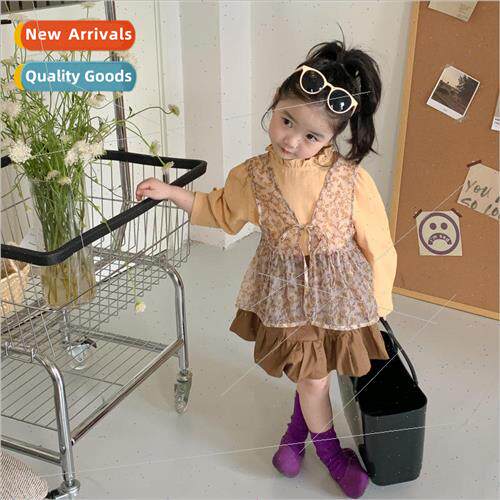 Childrens clothing girls fall sweet floral blouse shirt skir