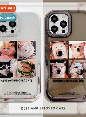 The  four palace grid big head sticker cat 适用 iPhone 13 ph