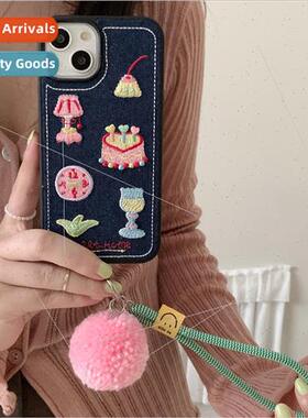 Autumn and winter new 14ProMax cowboy embroidery cake iPhone