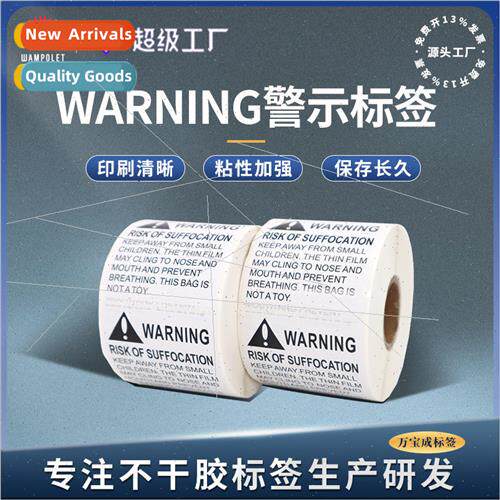 Anti choking labelswarning stickers childrens plastic bag wa
