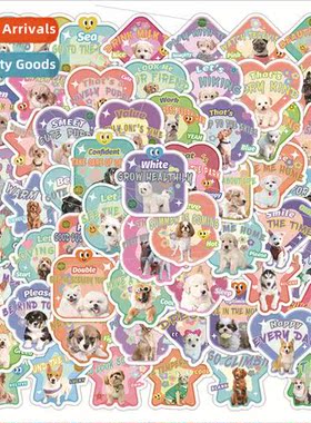 60 cute puppy expression pack stickers decorative scooter or