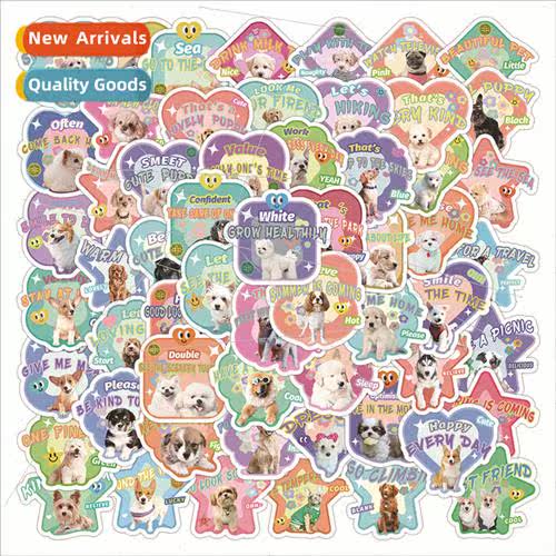 60 cute puppy expression pack stickers decorative scooter or