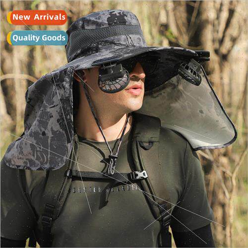 Outdoor sun hat men quick drying lightweight large brim shaw