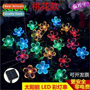 ghts String Colorful Peach Small Blossom Tree Solar 30LED