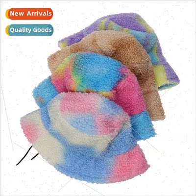Winter hat Tie-dye fishermans hat outdoor riding lamb wool h