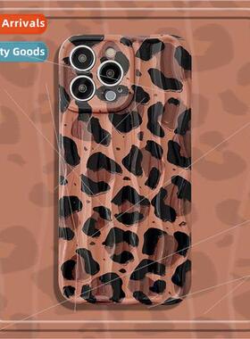Korean  amber leopard 12Promax Apple 13 phone case 适用 iPho
