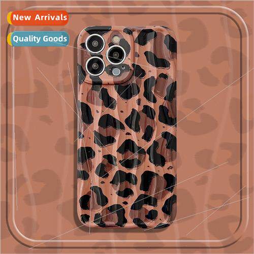 Korean  amber leopard 12Promax Apple 13 phone case 适用 iPho