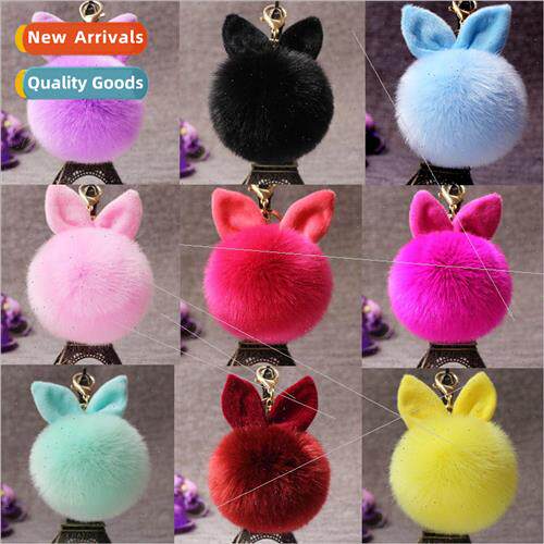Cute rabbit ears fur ball pendant fashion fur bag pendant pl
