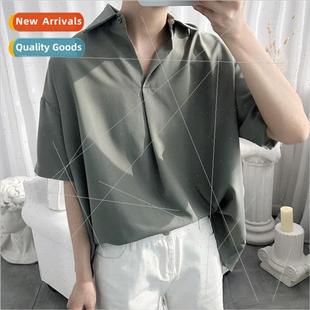 very fairy shirt Short men medium ins Korean sleeved