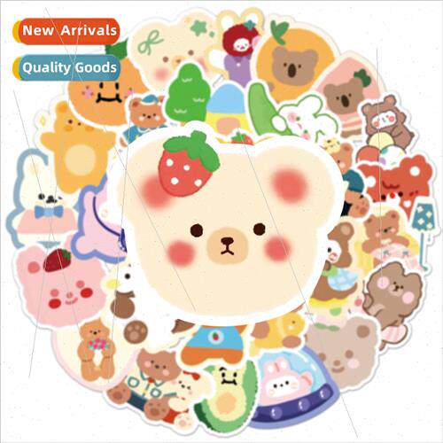 50 cute Korean ins  cute bear cartoon stickers childrens cup