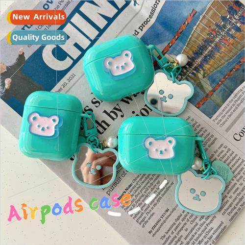 适用 AirPods Pro3 generation mini ins bear head protection c