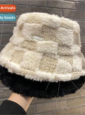 Checkerboard checkered pattern lambs wool fishermans hat win