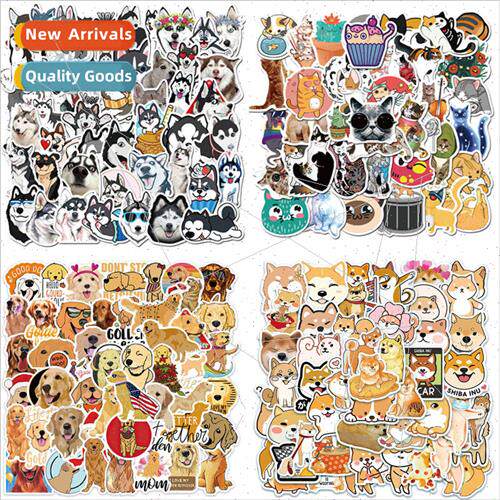 50 pcs of animal cute pet Shiba Inu Husky Kirky hair sticker