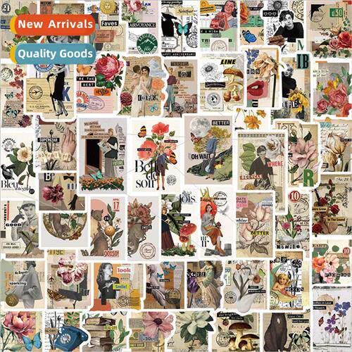 53 vintage sticky notes floral small fresh stickers material