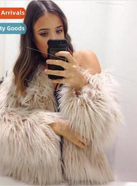 2020 new fall and winter ladies fur coat long-sleeved womens