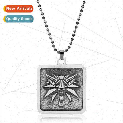 The witcher 3 witcher wolf head necklace pendant