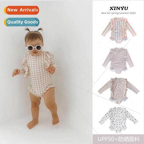 New childrens swimsuit childrens long-sleeved one-piece quic
