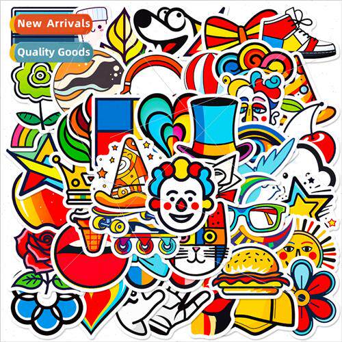 50 American hippie cute cartoon children stickers ins nd lap