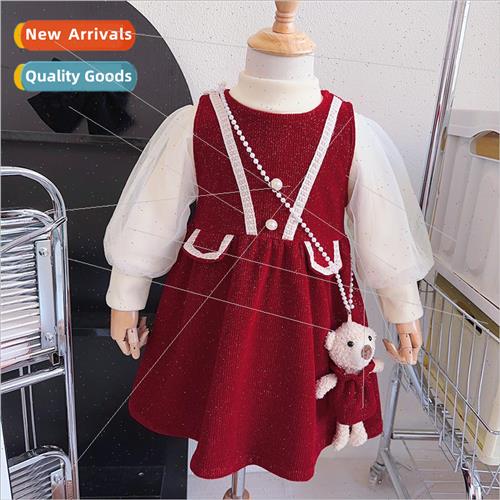 Girls suit 2023 winter  female baby padded warm two-piece dr