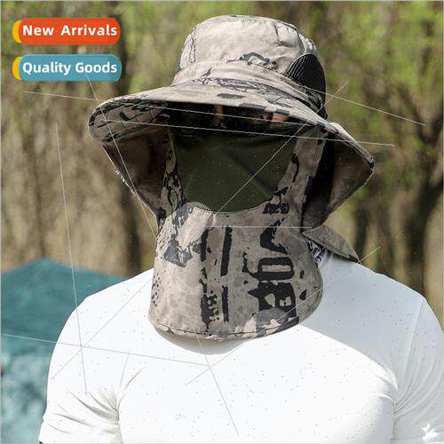 Shawl sun hat large brim cover face wind sand mosquito prote