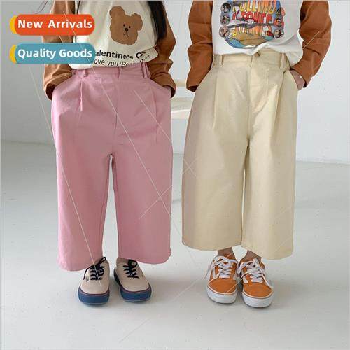 Childrens pants 2023 spring boys and girls Korean  of solid