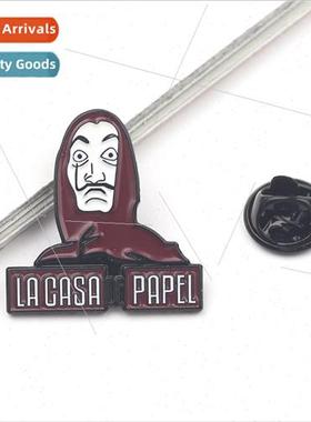 New Banknote House Brooch La casa de papel Dali Mask Metal B