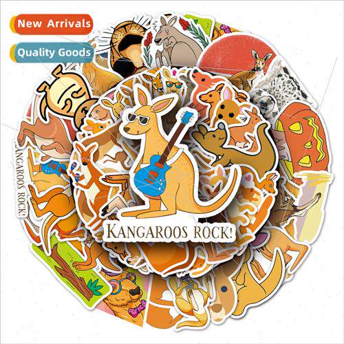 50 kangaroo animal luggage stickers creative waterproof suit
