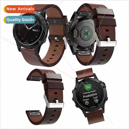 适用 Garmin Fenix7/6/5 Quick Release Leather StrapQuick Rele