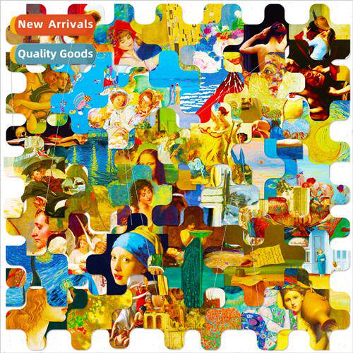 50 famous paintings puzzle stickers vintage  abstract art st