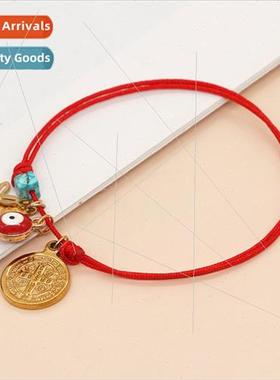 Bohemian Style Trade Pure Handmade Cross Palm Red Alloy Eyes