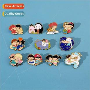 badge metal Chihiro Shiryu Japanese Ponyo cartoon
