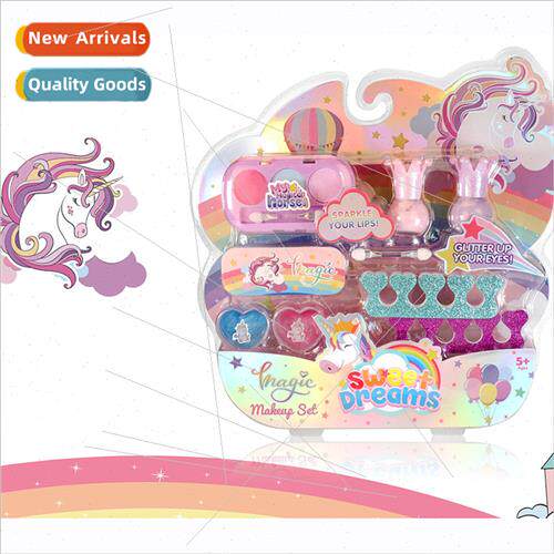 Childrens cosmetics toys girls nail art powder blush lipstic