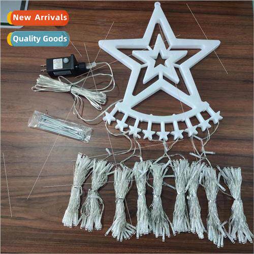 LED Pentagram Waterfall ghts Outdoor Garden Water Lawn Star