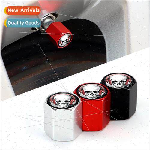 4pcs/set universal auto car skull valve cap dust stem valve