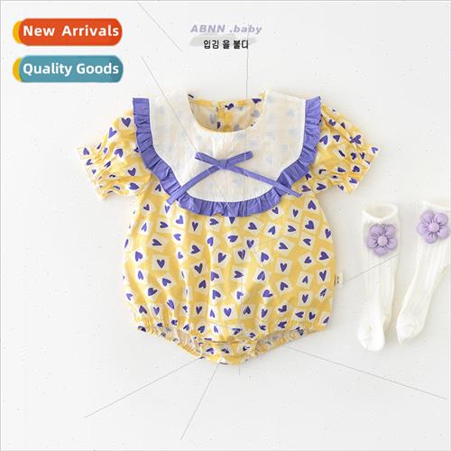 Newborn baby full print love onesie baby girl clothes packag