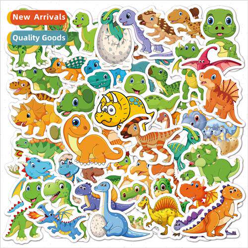 Cartoon small dinosaur stickers 50 belly cup organizer box d