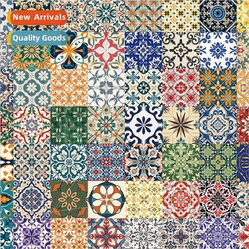 62 pcs of vintage flower tile tile stickers across into the