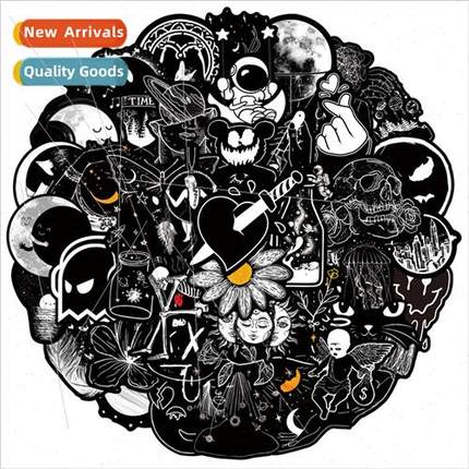 50 personalized black and white graffiti stickers speakers m