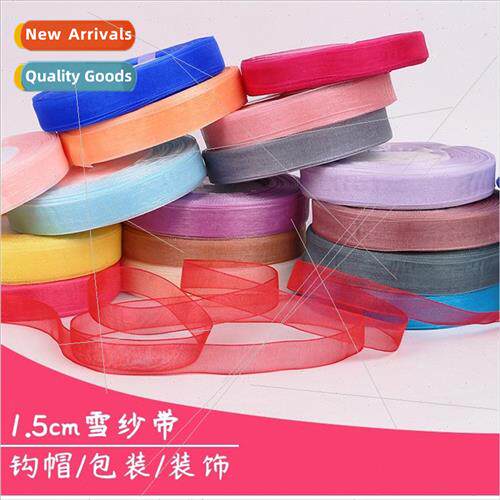 1.5 Summer Crochet Hat Ribbon Transparent Chiffon Ribbon Chi